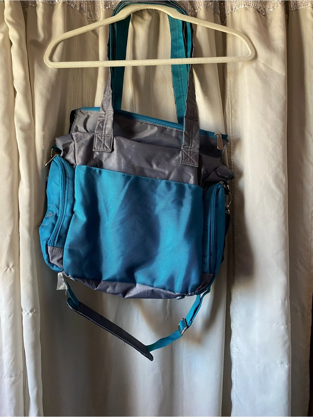 Fisher-Price Diaper Bag with Instant Wipe Access Changing Pad Insulated Teal